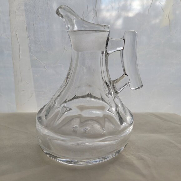 Vintage Clear Glass Cruet with no stopper small vinegar pitcher Hand Blown - Picture 1 of 4
